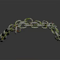 Colorful Metal Chain With Multicolored Links Shiny Surface And Decorative Design