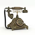 Vintage Rotary Telephone With Brass Body And Classic Design For Retro Communication