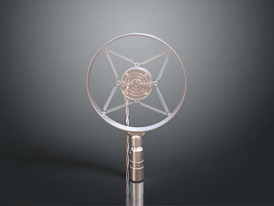 Modern Electronic Device With Circular Frame Central Intricate Pattern And Metal Support Structure 3d model