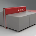 Modern Public Chair With Red Gray Color And Modular Functional Design 3d model