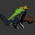 Vibrant Fantasy Animal 3D Models Featuring Mythical Bird Dragon And Small Creatures