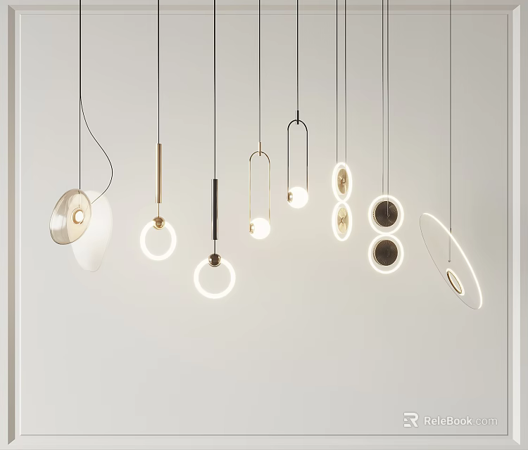 Modern Pendant Lights Featuring Various Sleek Contemporary Designs For Interior Lighting 3d model