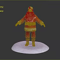Santa Claus Figure In Red Outfit With White Beard Standing On White Base