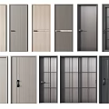 Various Styles of Modern Hinged Doors with Wood Glass and Metal Panels for Interior Design
