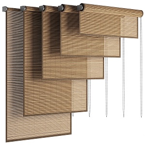 Curtain Rolling Bamboo Curtain Sunshade 3d model