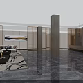 Modern Hotel Lobby Interior With Marble Floor Sofa Seating And Reception Desk