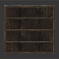 Three Sturdy Dark Wooden Bookshelves With Open Shelves And Rustic Design