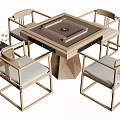 New Chinese Mahjong Table and Chair Chess and Card Table Mahjong Table Casual Table and Chair 3d model