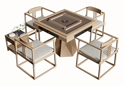 New Chinese Mahjong Table and Chair Chess and Card Table Mahjong Table Casual Table and Chair 3d model