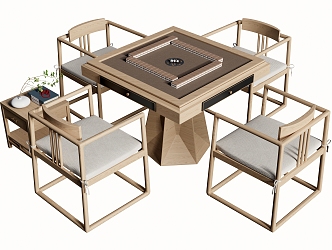 New Chinese Mahjong Table and Chair Chess and Card Table Mahjong Table Casual Table and Chair 3d model