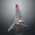 Gray Spacecraft Model With Red Emblem Landing Gear For Cosmic Exploration Missions