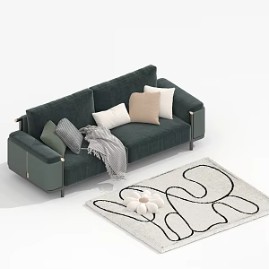 Two-Seat Sofa Light Luxury Sofa 3d model