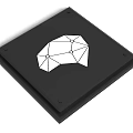 Minimalist Black Square Base Featuring White Geometric Abstract Structure Design