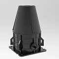 Black Conical Industrial Equipment With Square Base And Mounting Structure 3d model
