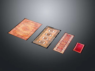 Vibrant Patterned Rugs In Various Sizes With Intricate Designs For Home Furniture 3d model