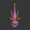 Cartoon Dragon Character 3D Model With Pink Body Yellow Horns And Red Wings