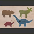 Children Wooden Puzzle Toy With Colorful Animal Shapes And Smooth Surfaces