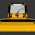 Yellow Tracked Bulldozer with Enclosed Cab and Front Loader Blade 3d model