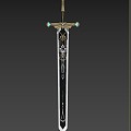 Retro Long Sword Sword Sword Fantasy Long Sword 3d model