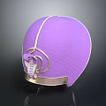 Purple Tactical Weapon Helmet With Gold Accents Textured Surface And Strap Design