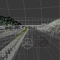Highway Road Facilities Featuring Multiple Lanes Green Belts Trees Billboards And Scenic Mountain Views