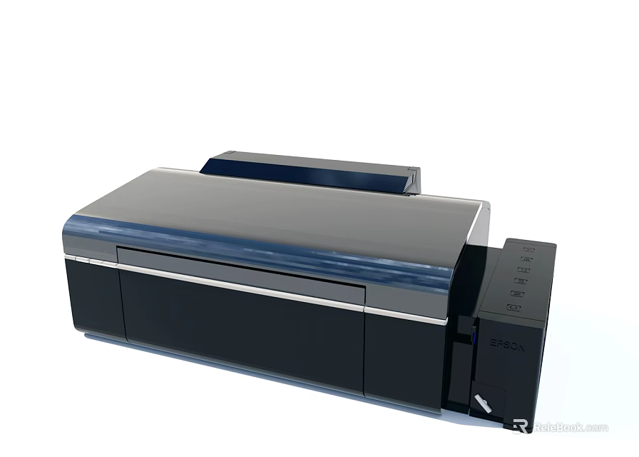 Modern Commercial Printer With Black Blue Design And Advanced Control Panel For Business Use 3d model