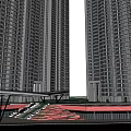 Aerial View Of Modern Urban Architecture With Tall Buildings Roads And Green Spaces