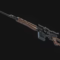 Classic Bolt Action Rifle With Wooden Stock Black Barrel And Scope