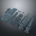 Assorted Building Structural Components Featuring Roof Parts Beams Frames And Supports 3d model