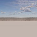 Outdoor Tennis Court With Net And Smooth Surface Under Blue Sky