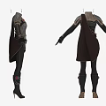 Dark Character Armour Costume With Leather Straps Metal Accents And Chain Details