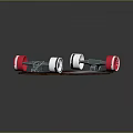 Stylish Longboard Design With Red Wheels And Black Red Deckdriver Graphics
