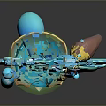 Modern Stylish Blue Liquid Design Decorative Home Accessory With Yellow Base