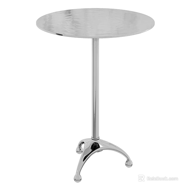 Modern Round Coffee Table With Sleek Metal Frame And Chrome Finish Design 3d model 