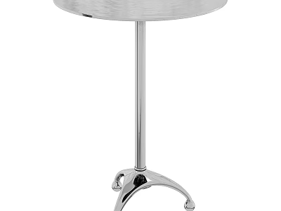 Modern Round Coffee Table With Sleek Metal Frame And Chrome Finish Design 3d model
