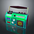 Retro Colorful Portable Computer Speaker With Handle LED Display And Audio Controls