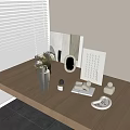 Modern Tabletop Decorative Ornaments Set With Flowers Vase Candles And Plate