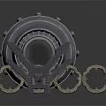 Black Mechanical Equipment Components With Circular Metal Rings And Installation Tool