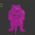 Blue Frog Wearing Medieval Armor Holding Sword with Mythical Details