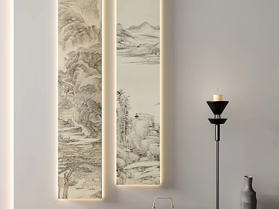 New Chinese Landscape Painting Decorative Painting 3d model