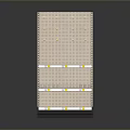 Perforated Retail Display Shelf With Multiple Storage Layers And Yellow Edge Labels