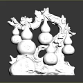 Elegant Silver Furniture Decorative Ornament With Tree Branch And Gourd Shapes