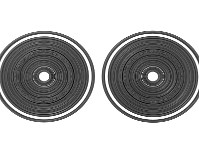 Modern Black Circular Light Panels With Sleek Design For Interior Use 3d model