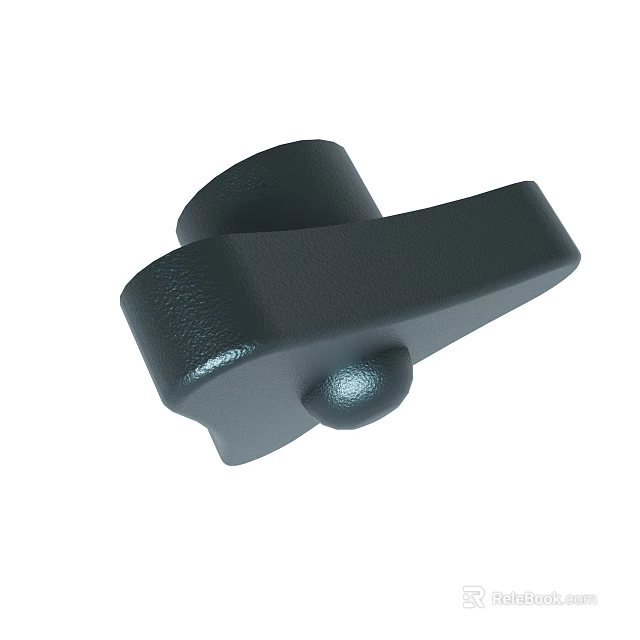 Black Plastic Mechanical Knob With Textured Surface Ergonomic Design Durable Construction For Industrial Use 3d model