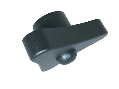 Black Plastic Mechanical Knob With Textured Surface Ergonomic Design Durable Construction For Industrial Use 3d model