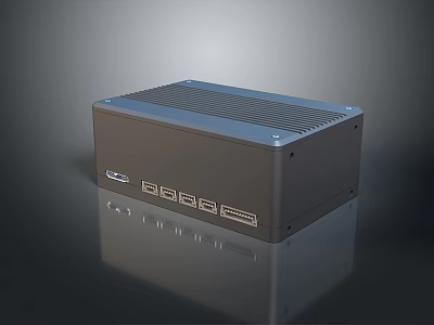 Black Compact Mini Desktop PC With Multiple Ports And Cooling Vents Design 3d model