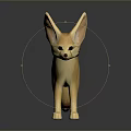 Game and Movie Character 3D Model Fennec Fox with Large Ears and Orange Yellow Fur