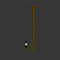 Elegant Gold Floor Lamp With Decorative Stand And Lantern Shade