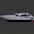 Modern Luxury Yacht With Sleek Design White Blue Color Orange Accents And Transparent Sections