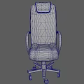 Comfortable Office Chair With Brown Padded Backrest White Armrests And Five Star Base